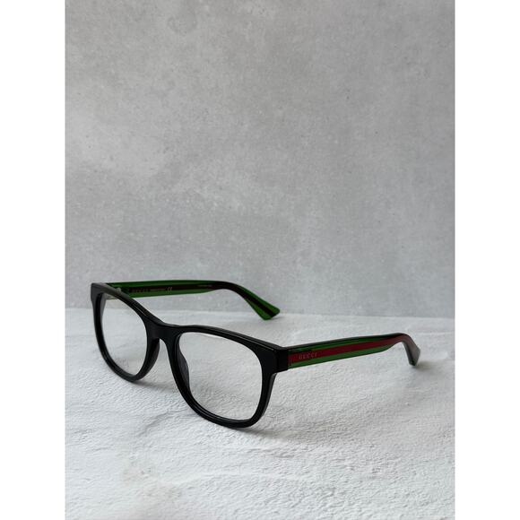 NEW Gucci GG0004O Unisex Black Striped Arm Eyeglasses Frames